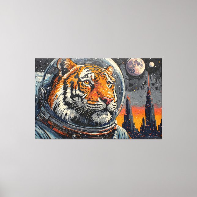TOILE TIGRES DANS L'ESPACE-2 (Recto)