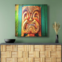 Tiki Time Vintage rétro Hawaii Wood Tiki Face