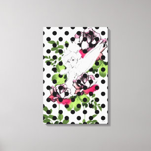 Toile Tinker Bell Sketch avec Roses et Pois