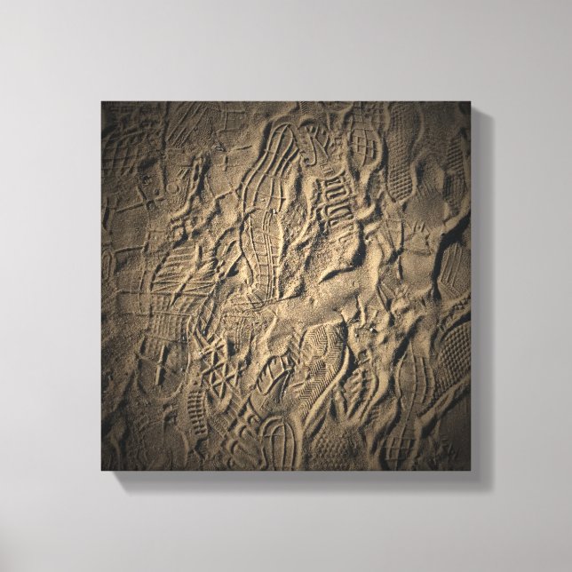 Toile Tirages de chaussures dans le sable (Recto)