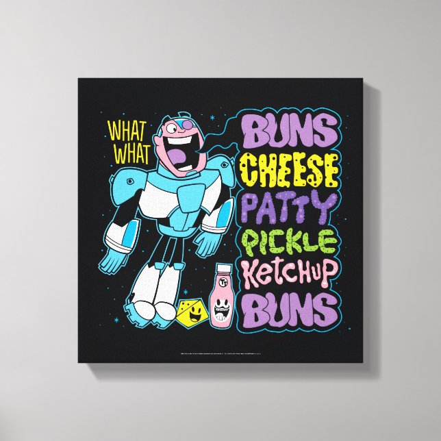 Toile Titans Ados, allez ! | Cyborg Burger Rap (Recto)