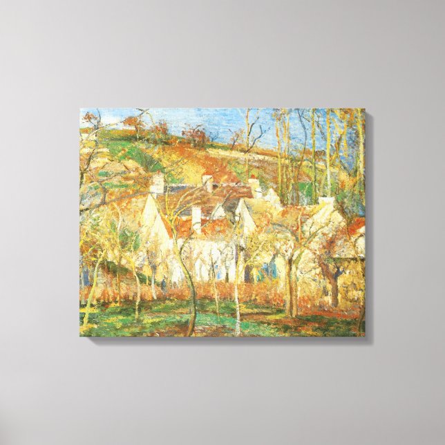 Toile Toits rouges, Coin d'un village, Hiver par Pissarr (Recto)