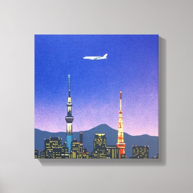 Toile Tokyo Japan Skyline 80s Hiroshi Nagai Art (Recto)