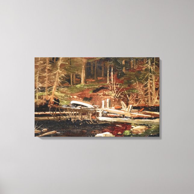Toile Tom Thomson - VIEUX LUMBER DAM ALGONQUIN PARK 1912 (Recto)