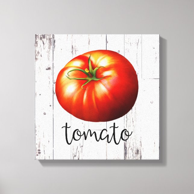 Toile TOMATE Bois Blanc Rustique Maison de Ferme Art de  (Recto)