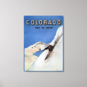 Toile Top the Nation - Affiche promotionnelle sur le ski