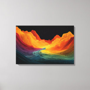 Toile Topographie Vive Paysage Surréaliste (61 x 40 cm