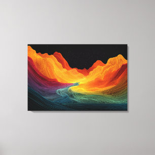 Toile Topographie Vive Paysage Surréaliste (76 x 51 cm