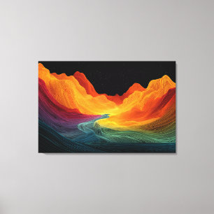 Toile Topographie Vive Paysage Surréaliste (91 cm x 61