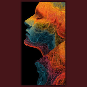 Toile Topographie Vive Portrait Abstrait