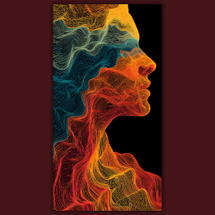 Toile Topographie Vive Portrait Abstrait