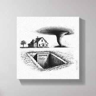 Toile Tornado Maison Cave avec Croix