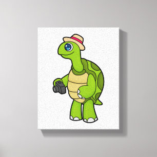 Toile Tortue photographe avec caméra