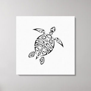Toile Tortue Tribale Noire Et Blanc
