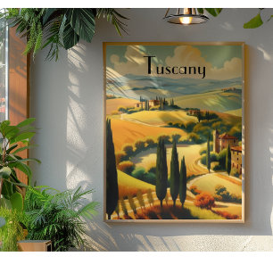 Toile Toscane Campagne Vintage Texte Personnalisé
