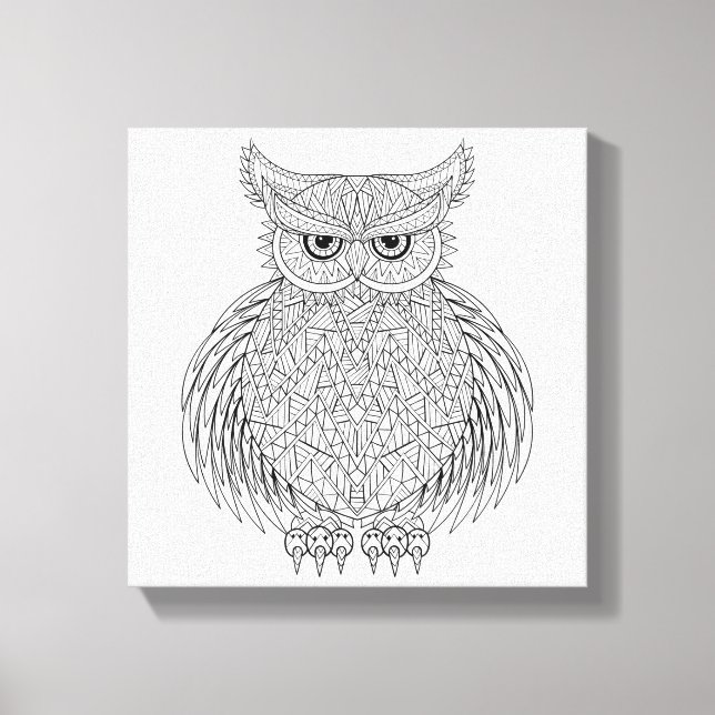 Toile Totem d'oiseaux de Chouette inspiré 6 (Recto)