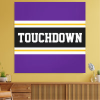 TOUCHDOWN Sporty Purple Black Football Stripes