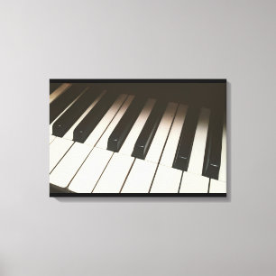 Toile Touches de piano - Photographie noir et blanc élég