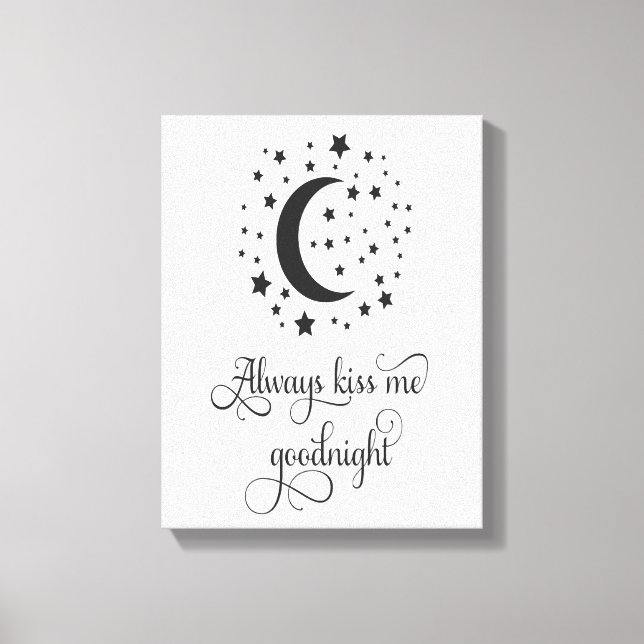Toile Toujours M'Embrasser Bonne Nuit Wall Art (Recto)