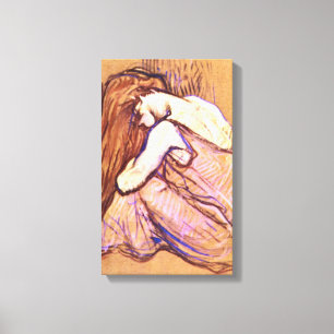 Toile Toulouse-Lautrec - femme peignant des cheveux