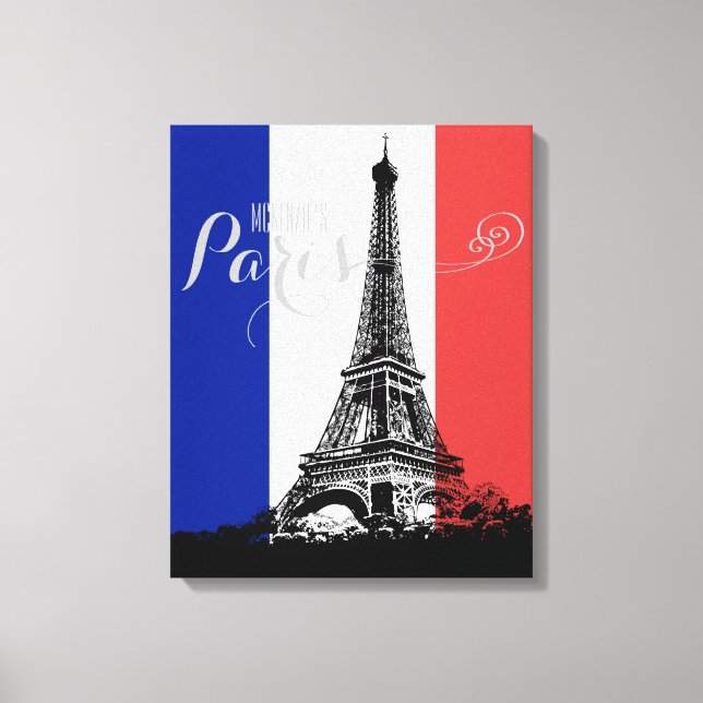Toile Tour Eiffel France Drapeau Monogramme (Recto)