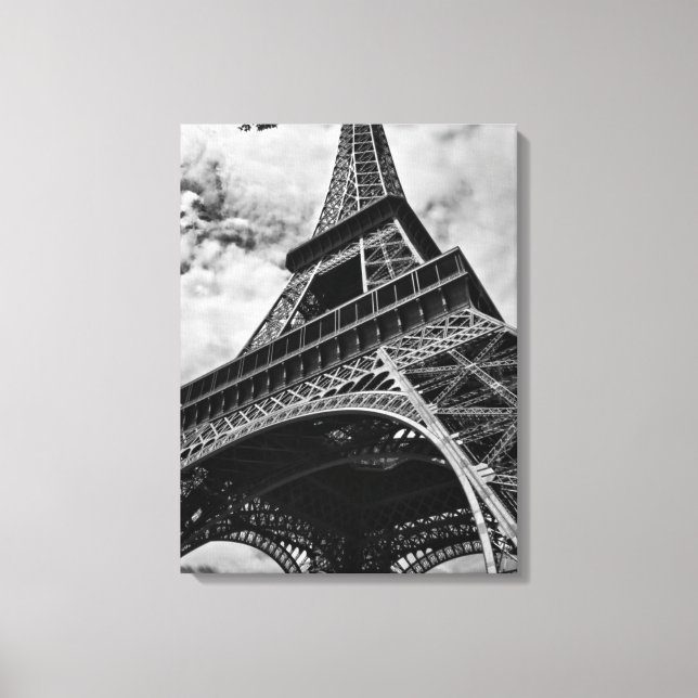 Toile Tour Eiffel noir et blanc à Paris (Recto)