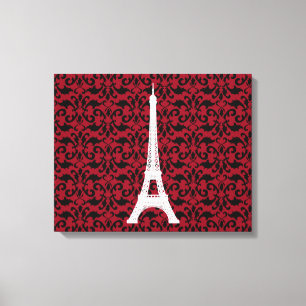 Toile Tour Eiffel, Paris, Motif Damas, Damas