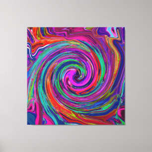 Toile Tourbillon Abstrait Rétro Magenta Sombre Arc-en-ci