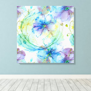 Toile Tourbillon floral aquarelle