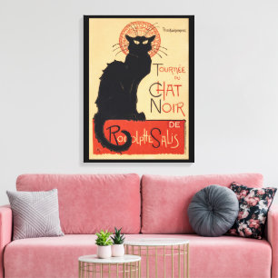 Toile Tournée du Chat Noir Vintage Black Cat Art Nouveau