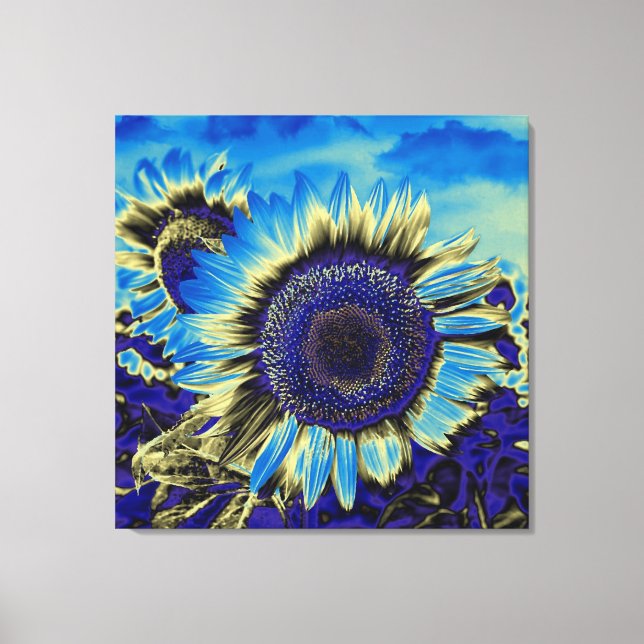 Toile Tournesol bleu (Recto)