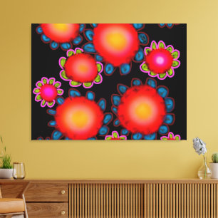 Toile Tournesols rouges 