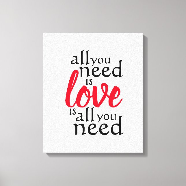 Toile Tout ce dont vous avez besoin, c'est de l'amour, c (Recto)