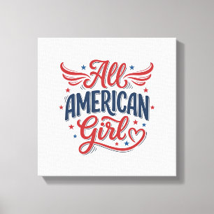 Toile Toute fille américaine design vectoriel vintage pa