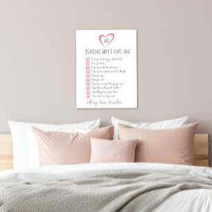 Toile toutes les raisons pour lesquelles je t'aime. 10 r