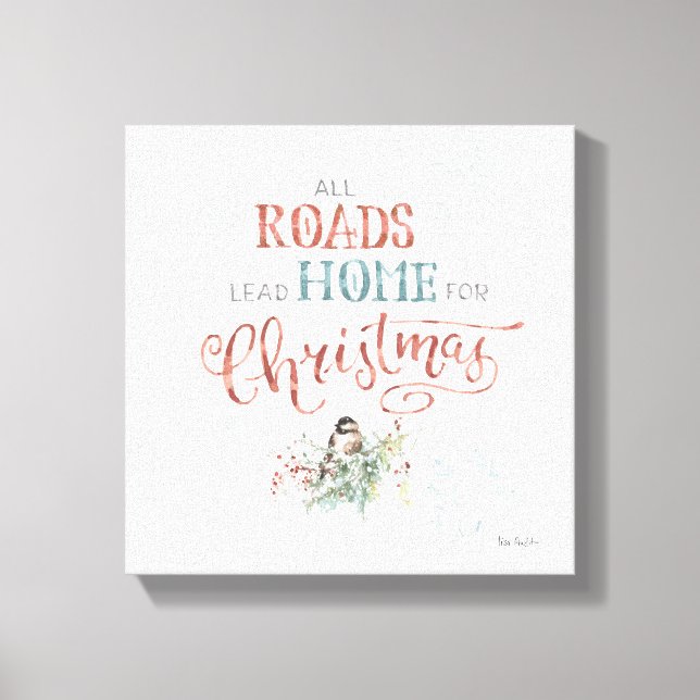 Toile Toutes les routes mènent à la maison pour Noël (Recto)