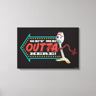 Toile Toy Story 4 Forky "Get Me Outta Here"