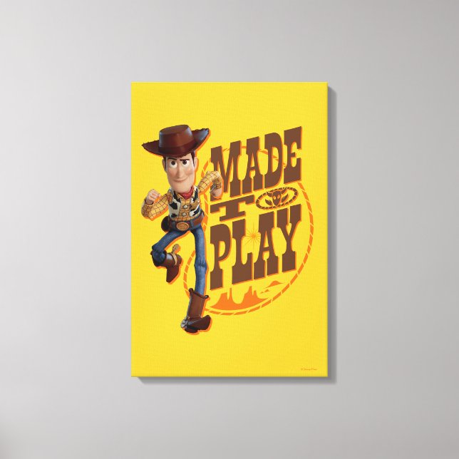 Toile Toy Story 4 | Woody "Fait pour jouer" (Recto)