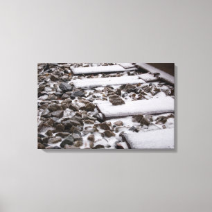 Toile Traces ferroviaires en Neige (toile)