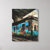 Train abandonné avec graffitis Art de rue urbain