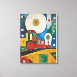 Toile Train coloré Peinture d'art Abstrait