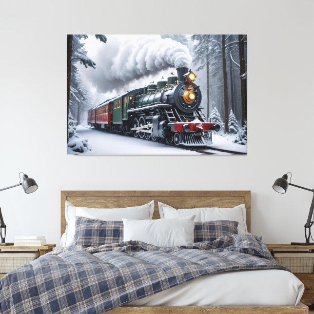 Toile Train neigeux dans le paysage hivernal (Insitu(Chambre))