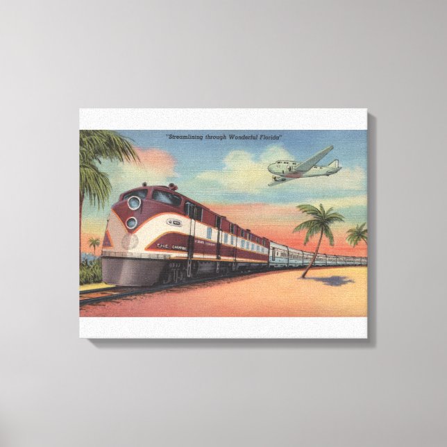 Toile Train- Rationalisation à travers la Floride (Recto)