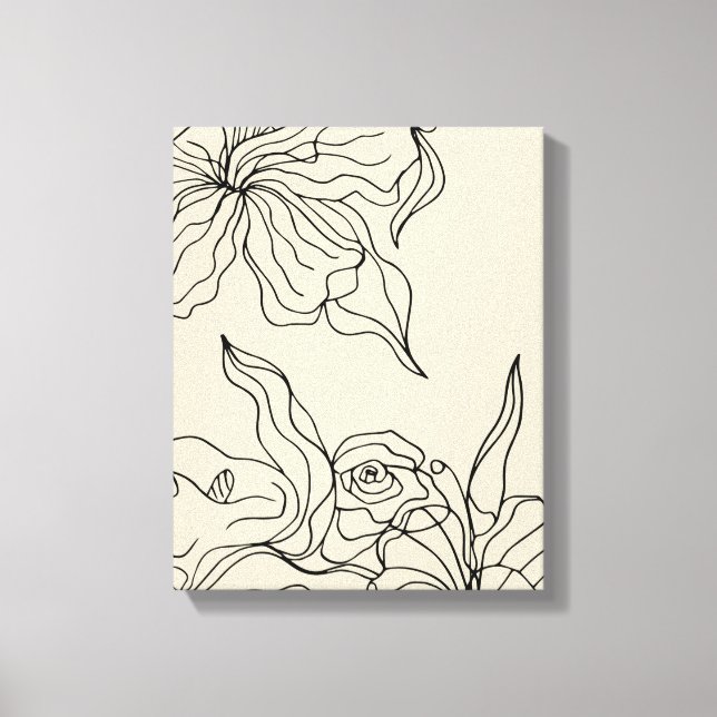 Toile Trame Abstraite Flexible Ligne Flore Art Mur (Recto)