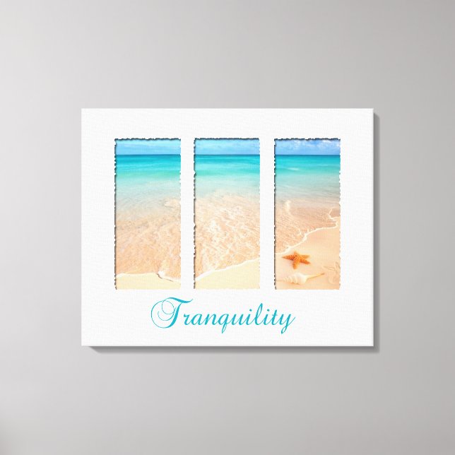 Toile Tranquille Beach Triptyque (Recto)