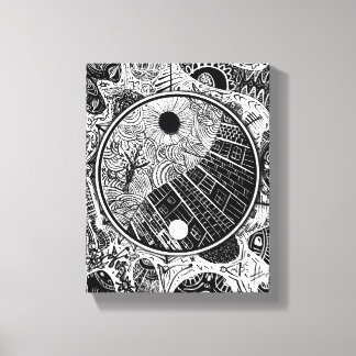 Toile Travail de ligne circulaire Phrame Yin Yang