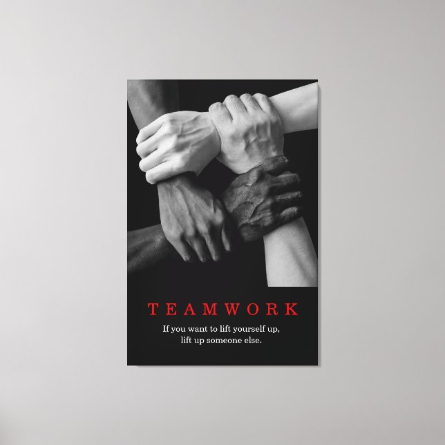 Toile Travail D'Équipe Motivation Inspiration Citation M (Recto)