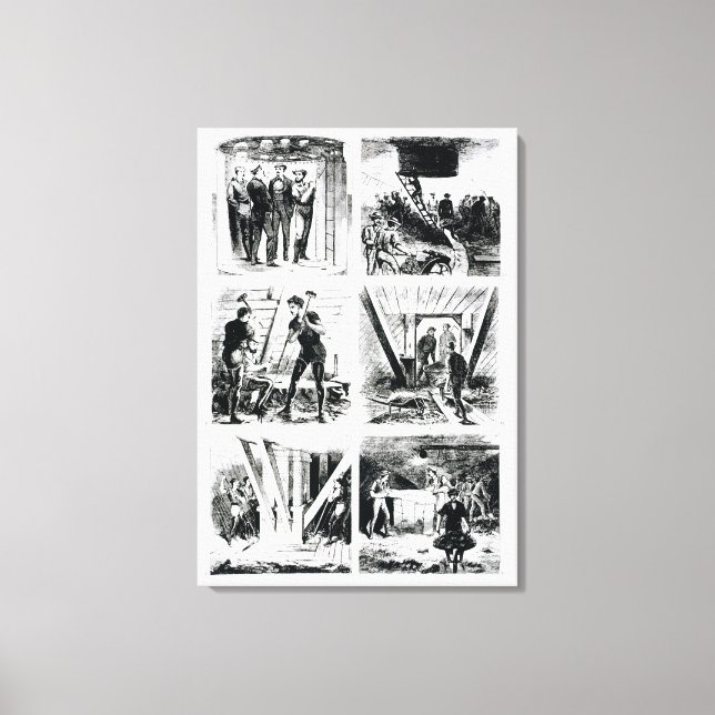 Toile Travailler dans les caissons, construire Brooklyn  (Recto)