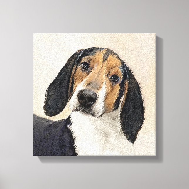 Toile Treeing Walker Coonhound Peinture - Art original (Recto)