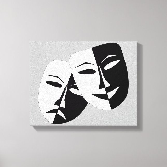 Toile Très Cool Comédie et Tragédie Masques Théâtres (Recto)